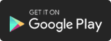 A black and white image of the google play logo.