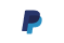 A blue and white logo of paypal.